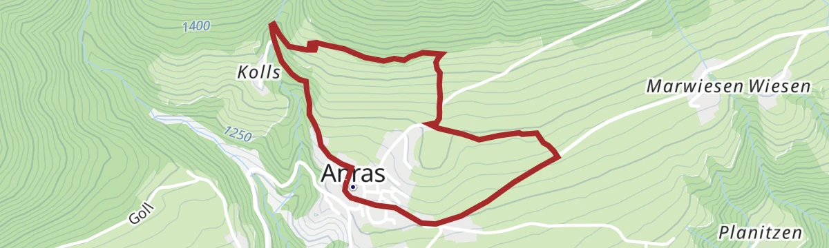 Route map: Anraser Dorfrunde